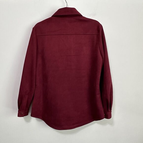 Ninety Clothing Company Snap Front Shirt Wine Medium Shacket Soft Pockets NEW‎ - Picture 9 of 10